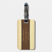 Elegant Luxury in Gold and Brown Luggage Tag (Back Vertical)