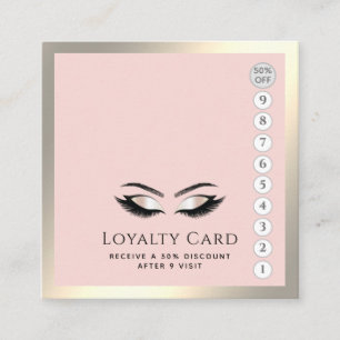 Elegant luxury lashes makeup eye aftercare loyalty card