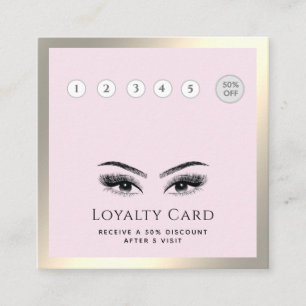 Elegant luxury lashes makeup eye aftercare loyalty card
