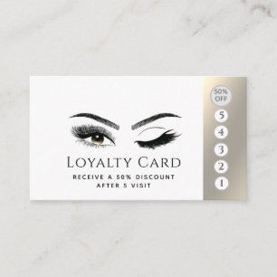 Elegant luxury lashes makeup wink eyes loyalty card
