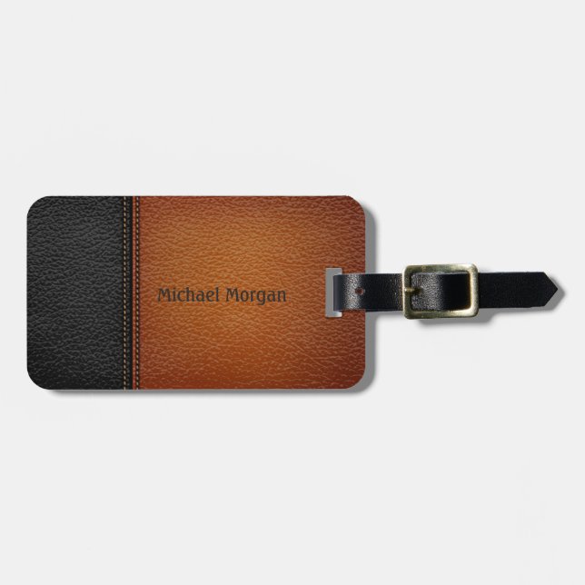 Elegant Luxury ,Leathe Look Luggage Tag (Front Horizontal)