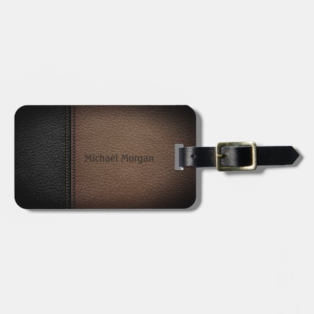 Elegant Luxury ,Leathe Look Luggage Tag (Front Horizontal)