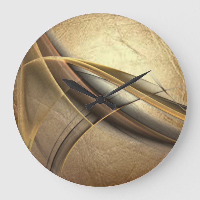 Elegant Luxury Leather Look Large Clock (Front)