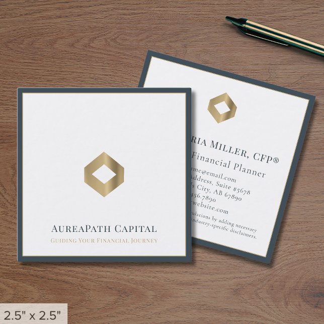 Elegant Luxury Logo Border Square Business Card (Creator Uploaded)