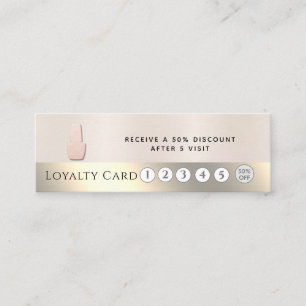 Elegant luxury metallic pearl nail salon loyalty card