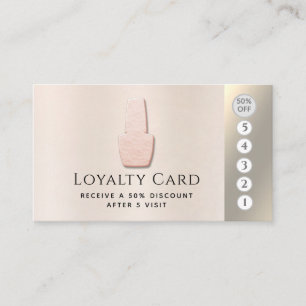 Elegant luxury metallic pearl nail salon loyalty card