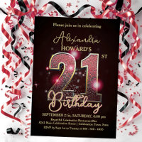 Elegant Luxury Midnight Glow 21st Birthday