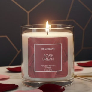 Elegant Luxury Modern Abstract Red Candle Square Sticker