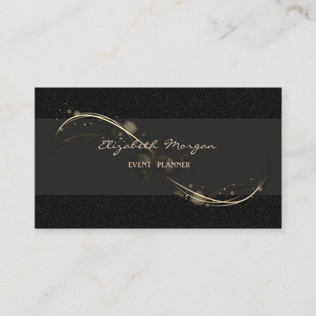 Elegant Luxury  Modern,Black Business Card (Front)