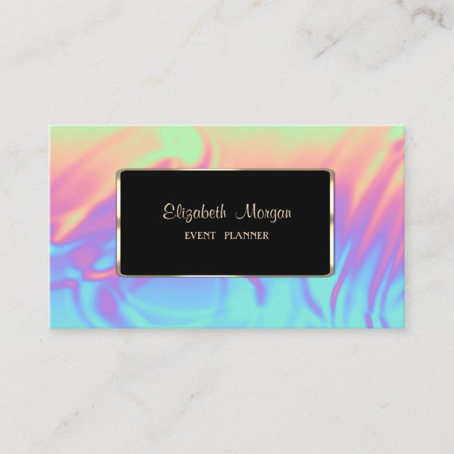 Elegant Luxury Modern Ombre Holographic Business Card (Front)