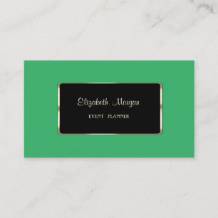 Elegant Luxury Moderne Green,Black  Frame Business Card