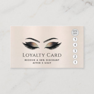 Elegant luxury pearl metallic lashes makeup eyes loyalty card