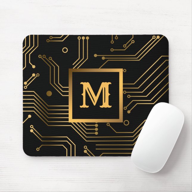 Elegant Luxury Professional Monogrammed Mouse Pad (With Mouse)