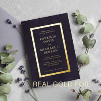 Elegant luxury purple gold foil typography wedding