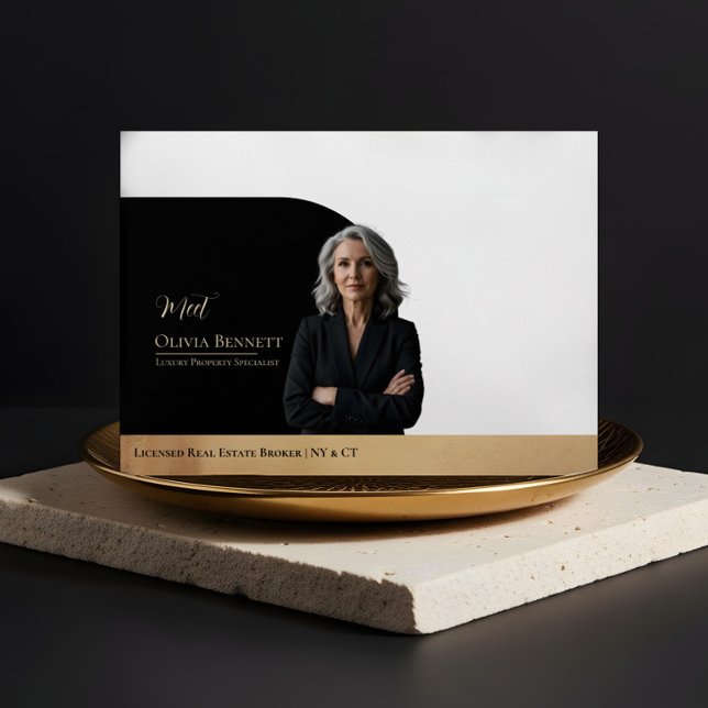 Elegant Luxury Real Estate Arch Photo Black & Gold Envelope (Elegant Luxury Real Estate Arch Photo Black & Gold Envelope)