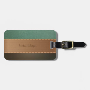 Elegant Luxury ,Retro ,Striped,Leathe Look Luggage Tag