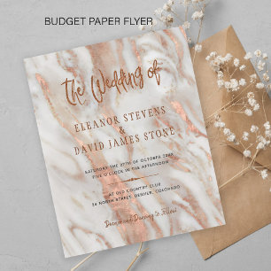 Elegant luxury rose gold marble wedding invitation