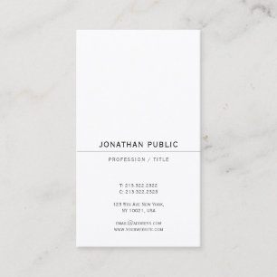 Elegant Luxury Signature UV Gloss Paper Vertical Business Card
