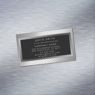 Elegant Luxury Silver Metal Magnetic Business Card
