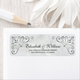 Elegant Luxury Silver Stone & Chic Frame return Address Label
