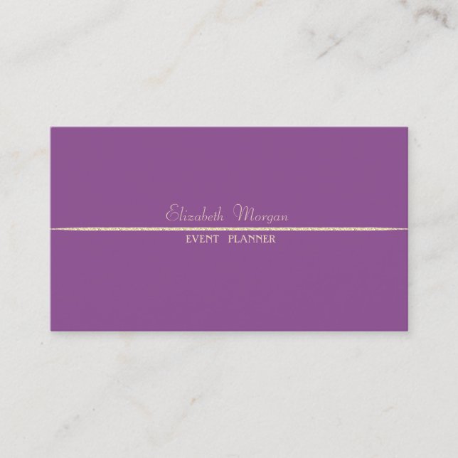 Elegant Luxury  Simple,Violet Business Card (Front)