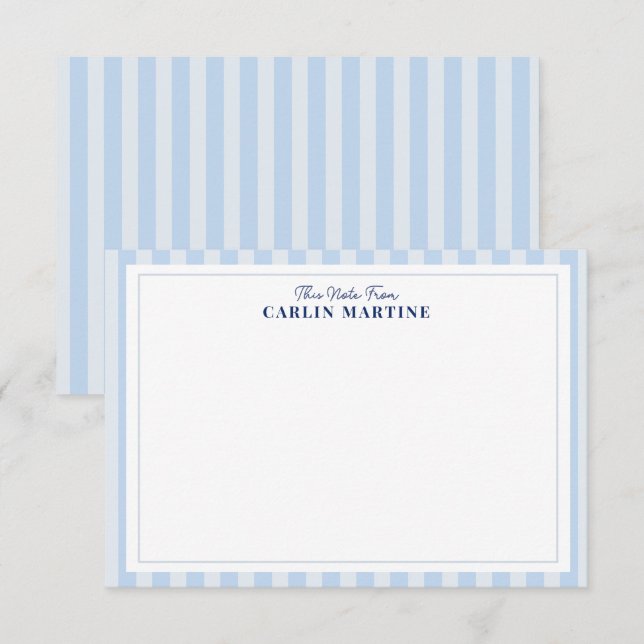 Elegant luxury soft blue name note card (Front/Back)