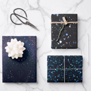 Elegant luxury stars and splashes wrapping paper sheet