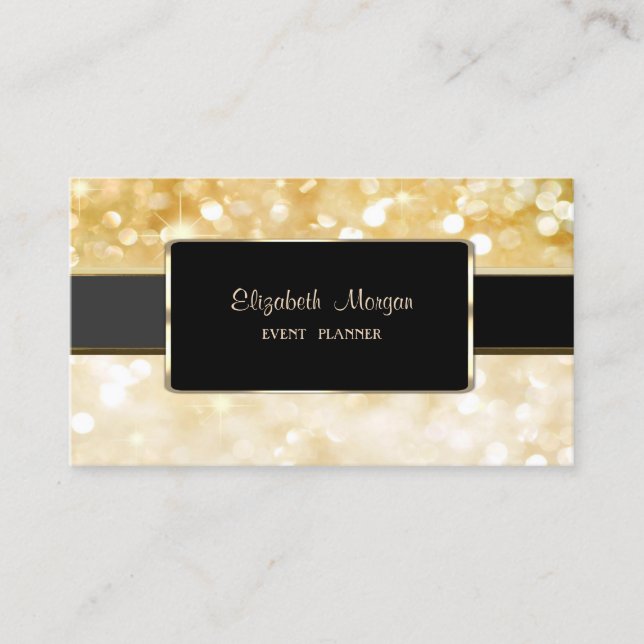Elegant Luxury Stylish,Glittery Bokeh Business Card (Front)