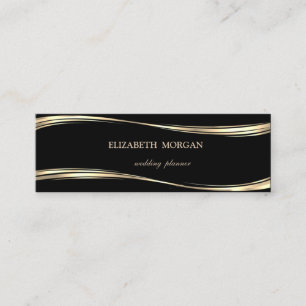 Elegant Luxury Stylish  ,Gold,Black Mini Business Card
