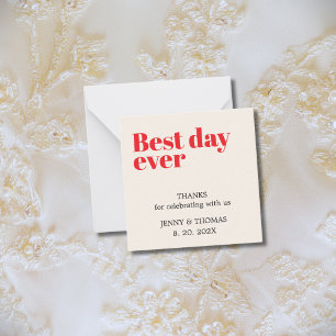 Elegant Luxury White Red Wedding Thank You Card
