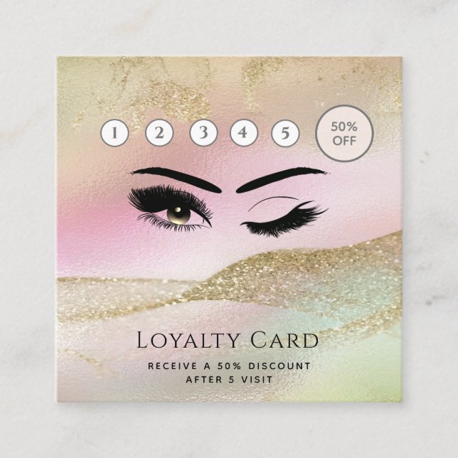 Elegant luxury wink lashes makeup eye aftercare lo loyalty card (Front)