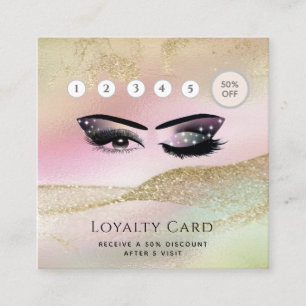 Elegant luxury wink lashes makeup eye aftercare loyalty card
