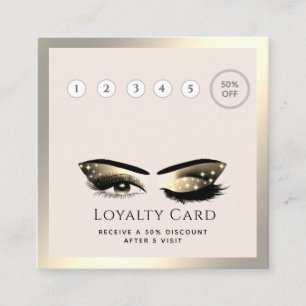 Elegant luxury wink lashes makeup eye aftercare loyalty card
