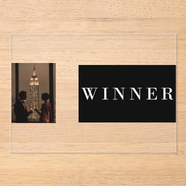 Elegant Luxury Winner Acrylic Event Invitation (Front)
