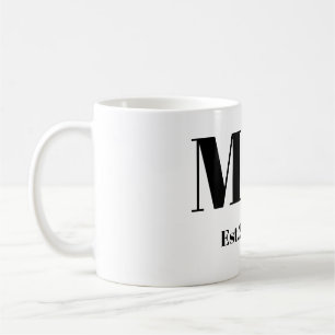 Elegant M & K Cursive Monogram Initial Wedding Mug