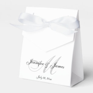 Elegant M Monogram   Wedding Favour Boxes