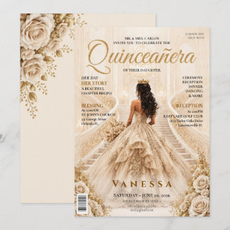 Elegant Magazine Cover Quinceanera Invitation