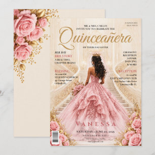 Elegant Magazine Cover Quinceanera Invitation