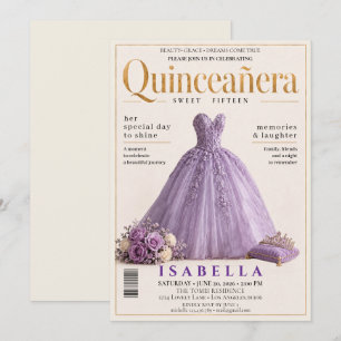 Elegant Magazine Cover Quinceanera Invitation