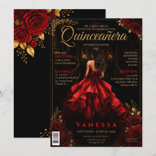 Elegant Magazine Cover Quinceanera Invitation