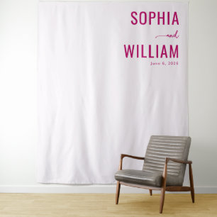 Elegant Magenta Calligraphy Tapestry