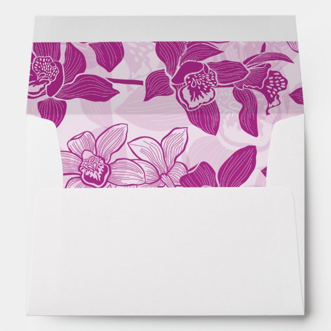 Elegant Magenta Orchid Floral Envelopes (Back (Bottom))