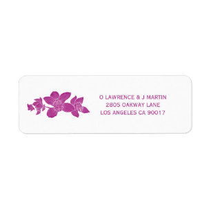 Elegant Magenta Orchid Floral Return Address Label