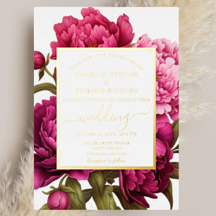 Elegant Magenta Peony Floral Wedding