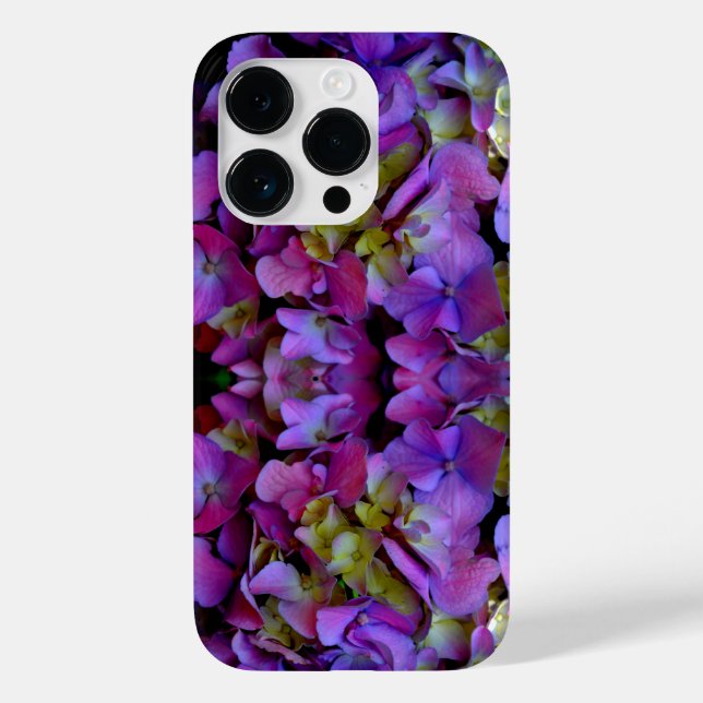 Elegant Magenta Purple blue Hydrangeas flowers Case-Mate iPhone Case (Back)