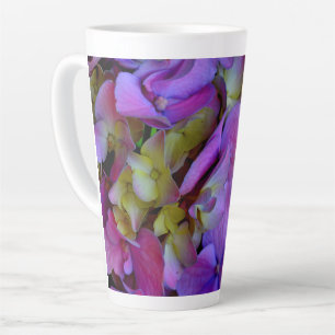 Elegant Magenta Purple blue Hydrangeas flowers Latte Mug