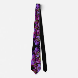 Elegant Magenta Purple blue Hydrangeas flowers Tie