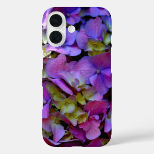 Elegant Magenta Purple yellow Hydrangeas flowers iPhone 16 Case