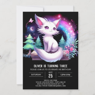 Elegant Magical Cat Birthday Invitation