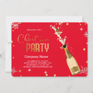 Elegant  Magical Christmas Luxury Champagne Invitation